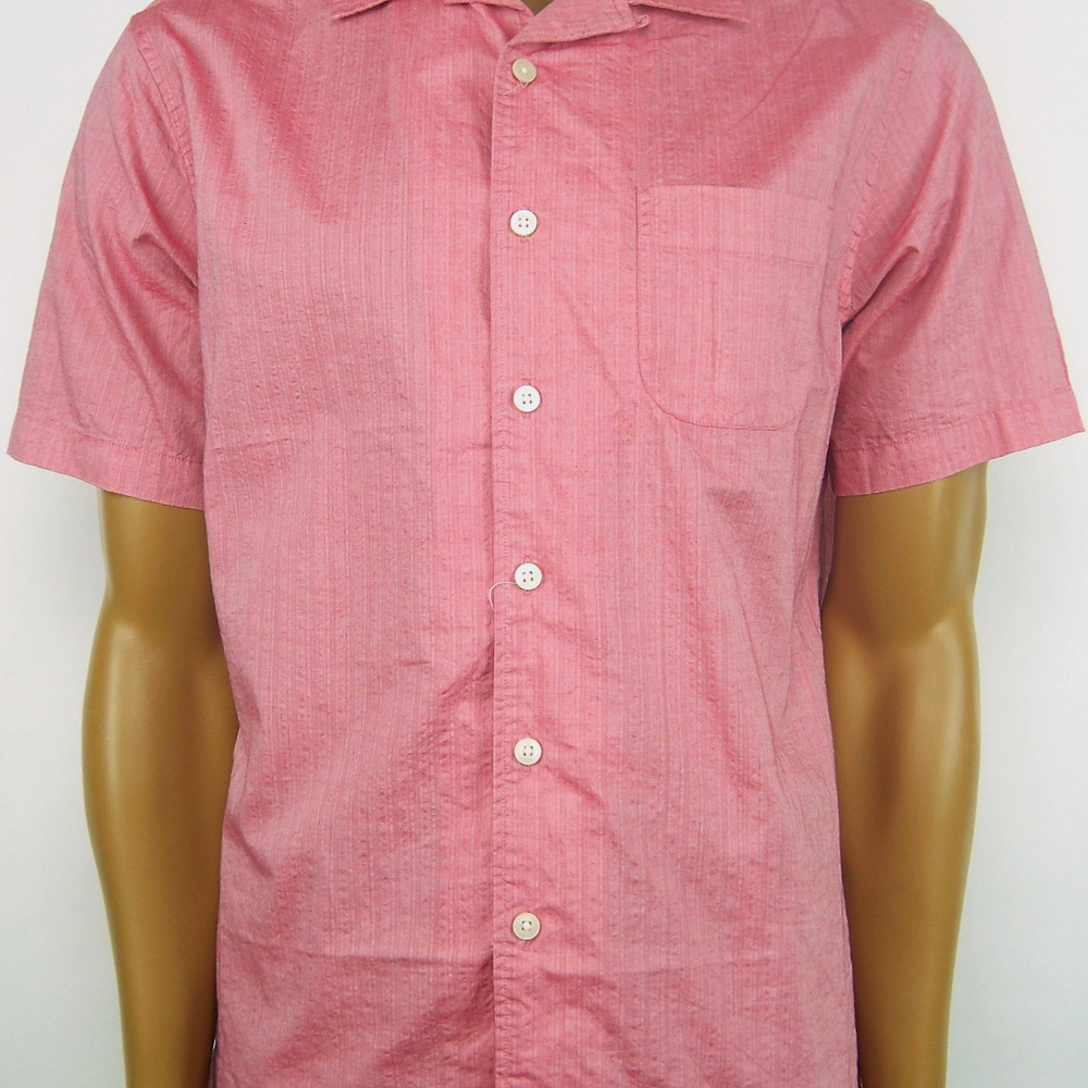 CREMIEUX Classics Short Sleeve Button Front Red